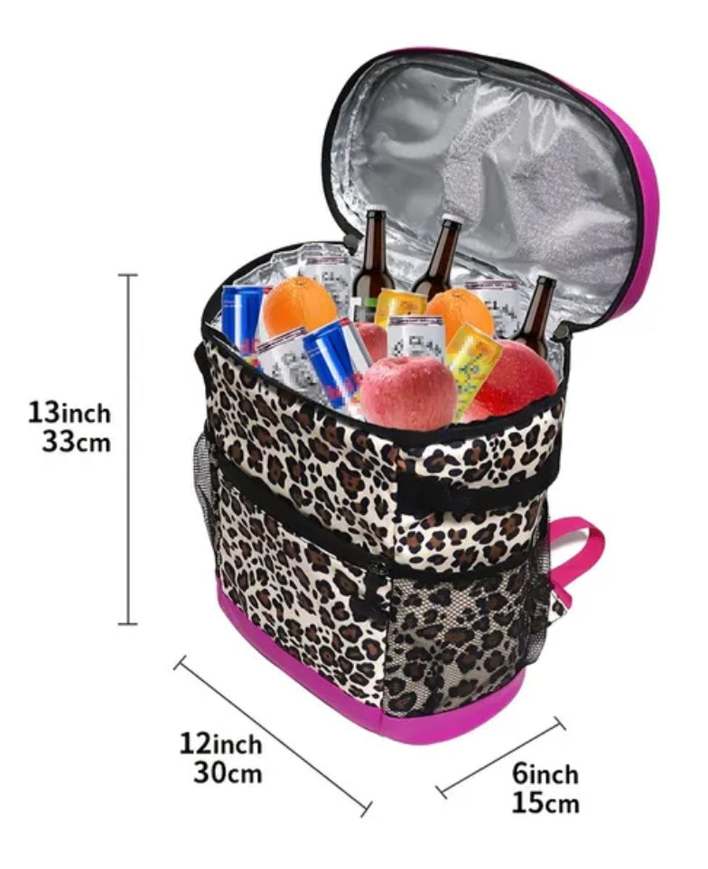 Leopard Babe Backpack Cooler