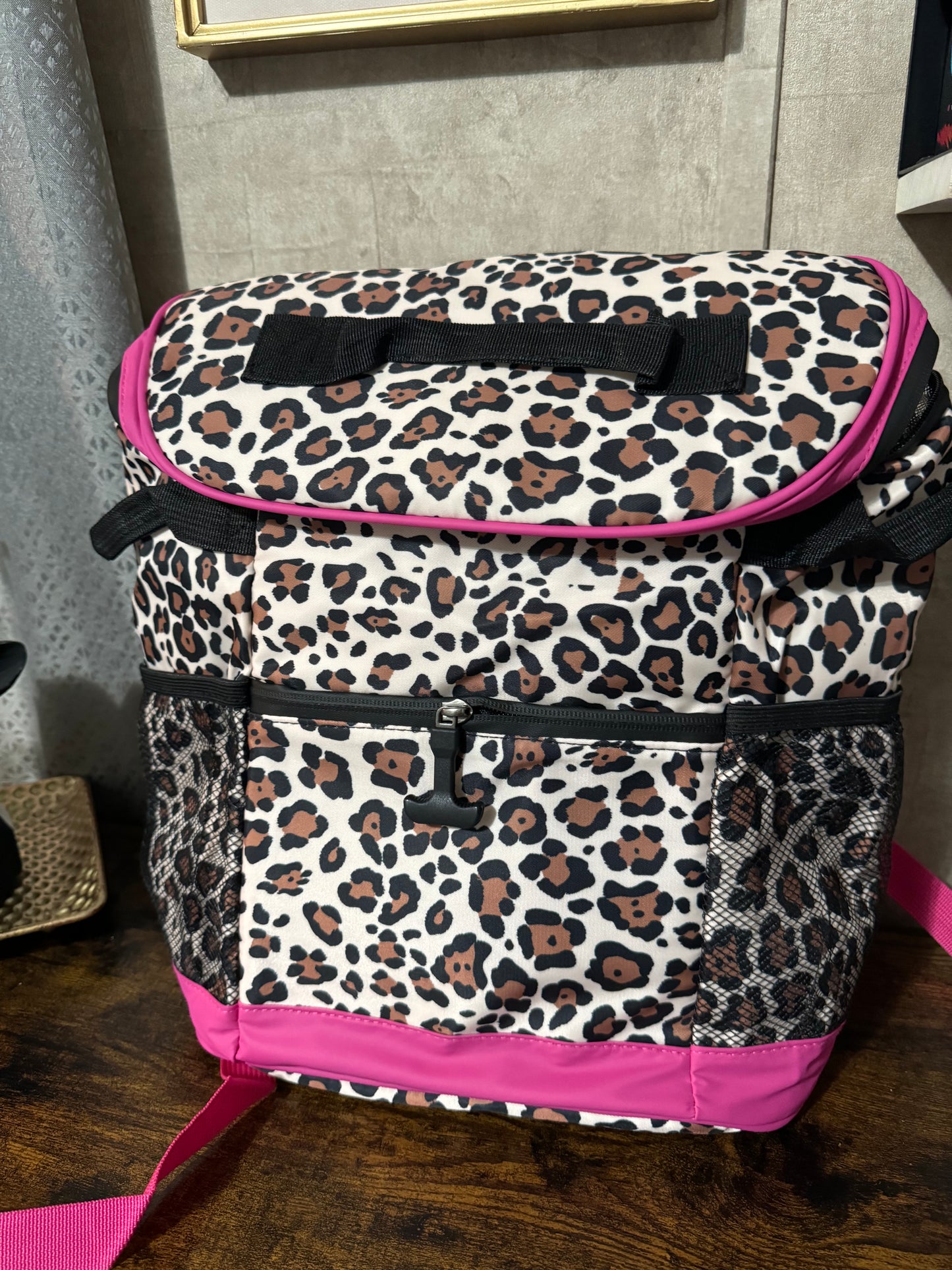 Leopard Babe Backpack Cooler